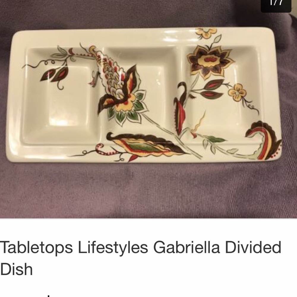 Tabletops Lifestyles Gabriella Divided Dish - Picture 4 of 4